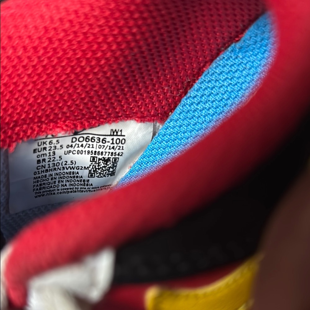 Nike Red and Blue Sneakers Classic Low-Top Custom UNO Design - Picture 2 of 6